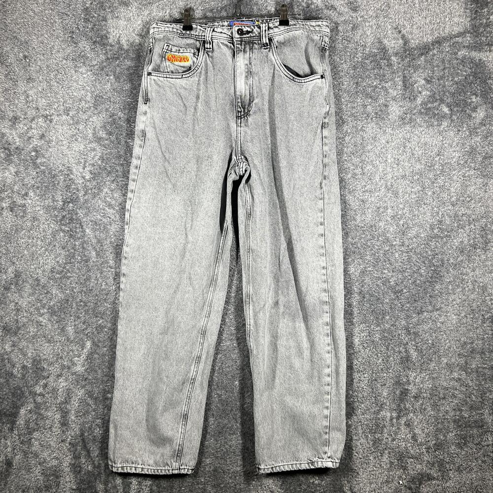 Empyre Pants Mens 32x28 Gray Chino Relaxed Fit Straight 5-Pocket Denim